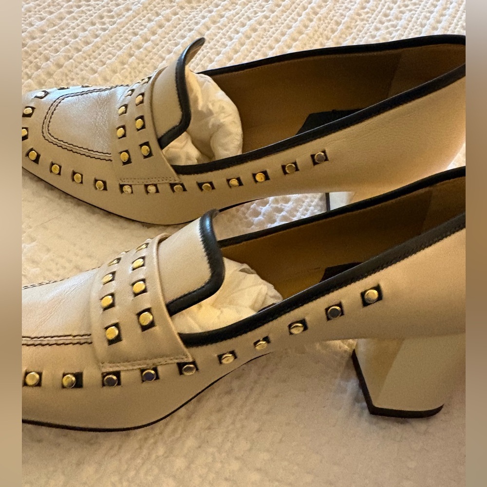 Tory Burch Cream Studded Heels